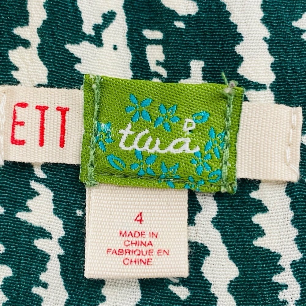 Anthropologie Ett Twa Safari Green Short Romper  Short-all Outfit Sz 4 - Picture 3 of 9